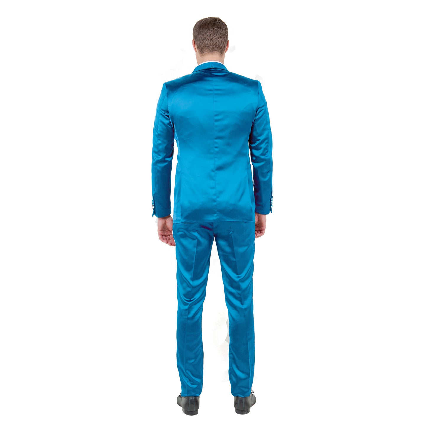 Mens 3pc Solid Satin Suit Set w/ Free Bowtie