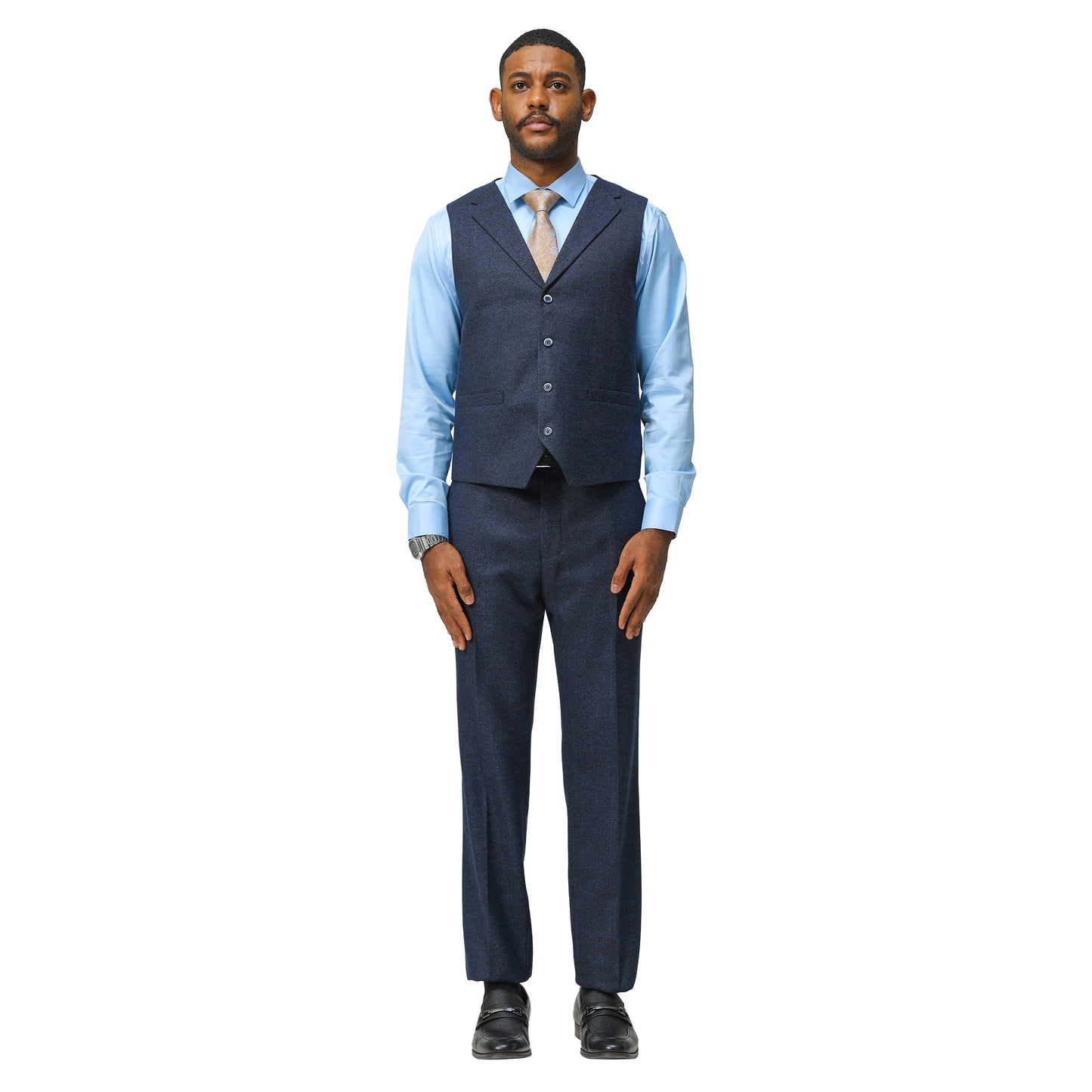 Men's Hybrid-Fit 3pc Tweed Suit w/ Expandable Waistband