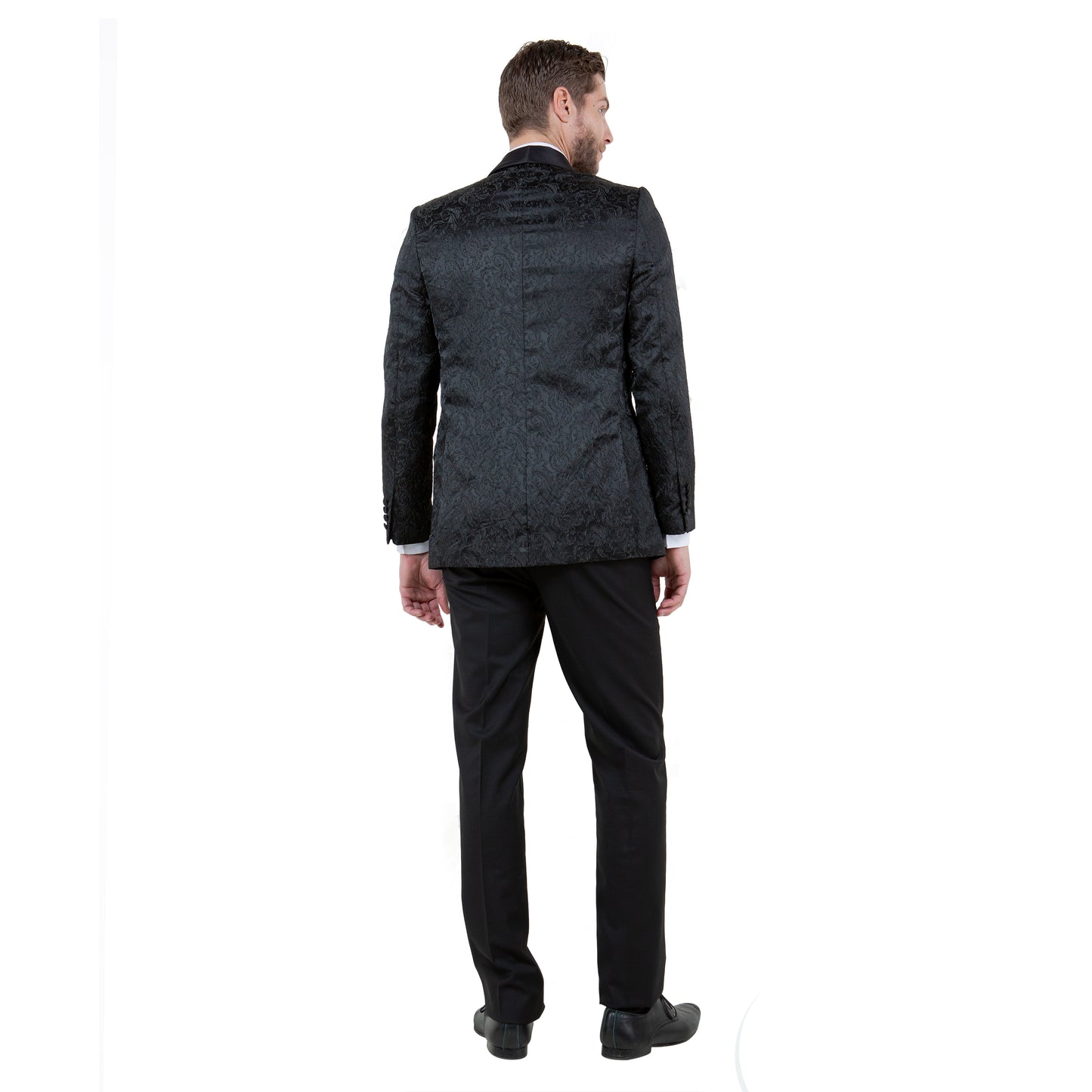 Mens Slim-Fit Solid Paisley Blazer Only w/ Shawl Collar