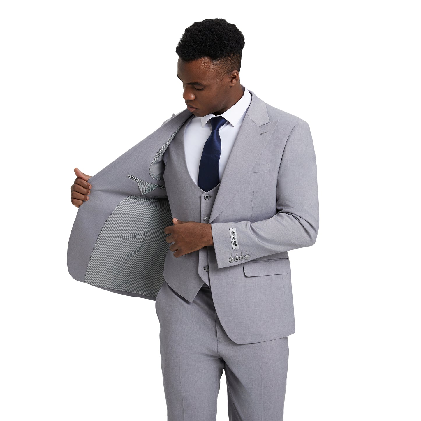 Men's Stacy Adams Hybrid-Fit 3pc Suit Set, Jacket Vest and Pants